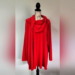 Red velvet cowl neck top in 3XL